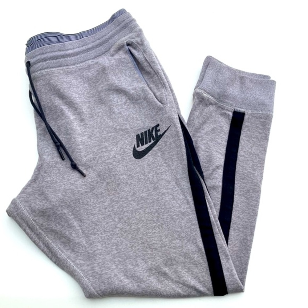 NIKE Joggers Sweatpants Track Pants Gray Black Stripe Size L